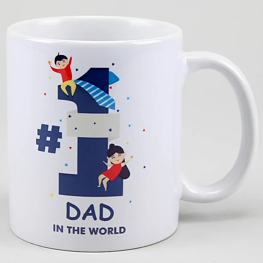 No 1 Dad White Ceramic Mug