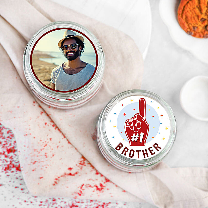 Number 1 Brother Red Velvet Jar Cake Egg