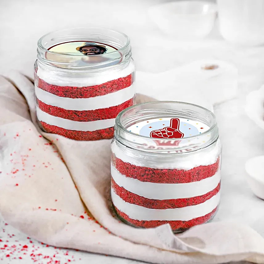 Number 1 Brother Red Velvet Jar Cake Egg