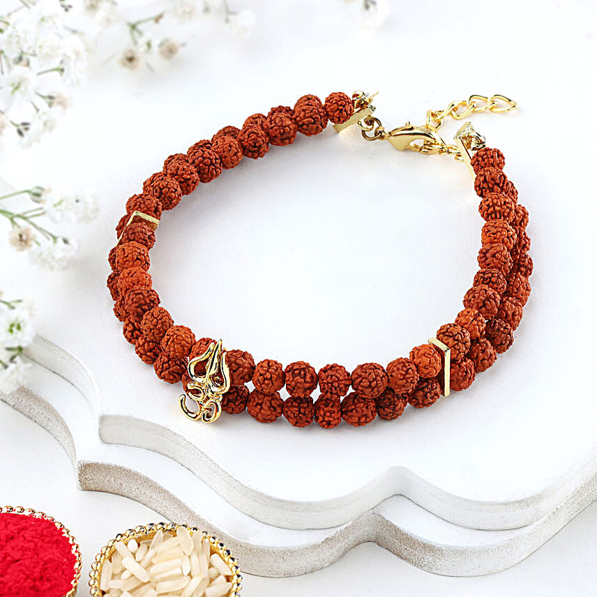Om Divinity Rudraksha Bracelet Rakhi