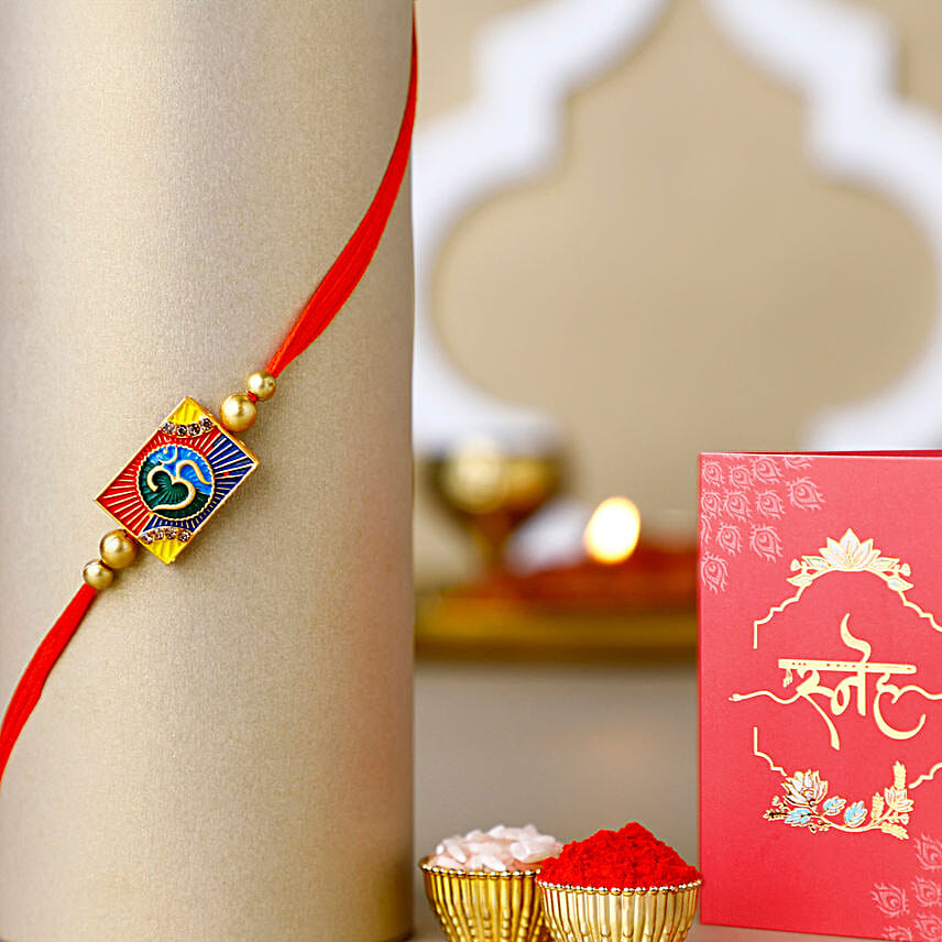 Om Vibrant Motif Rakhi N Ninja Pro Plus Smartwatch