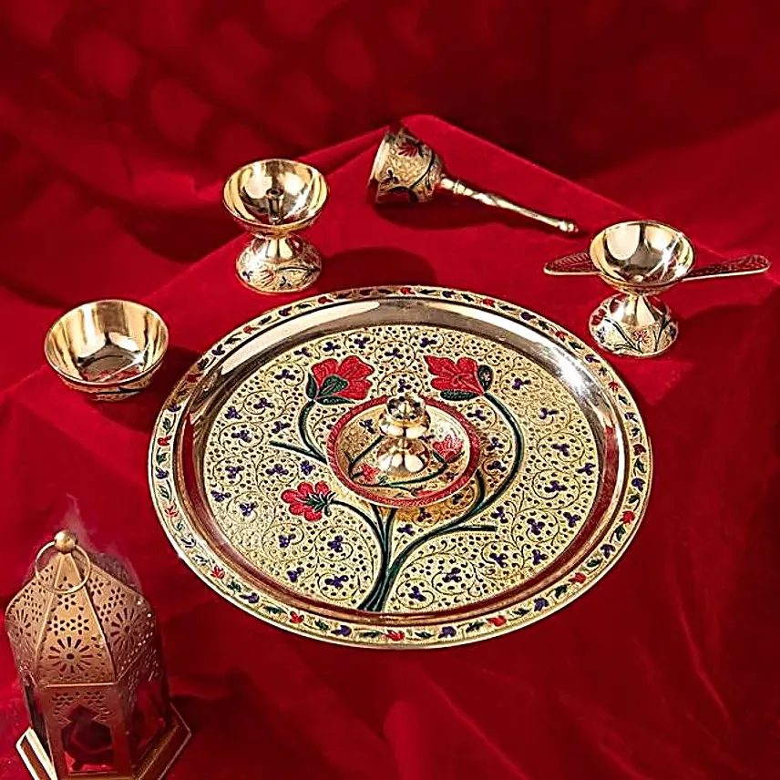 Opulent Design Diwali Pooja Thali Gift Set