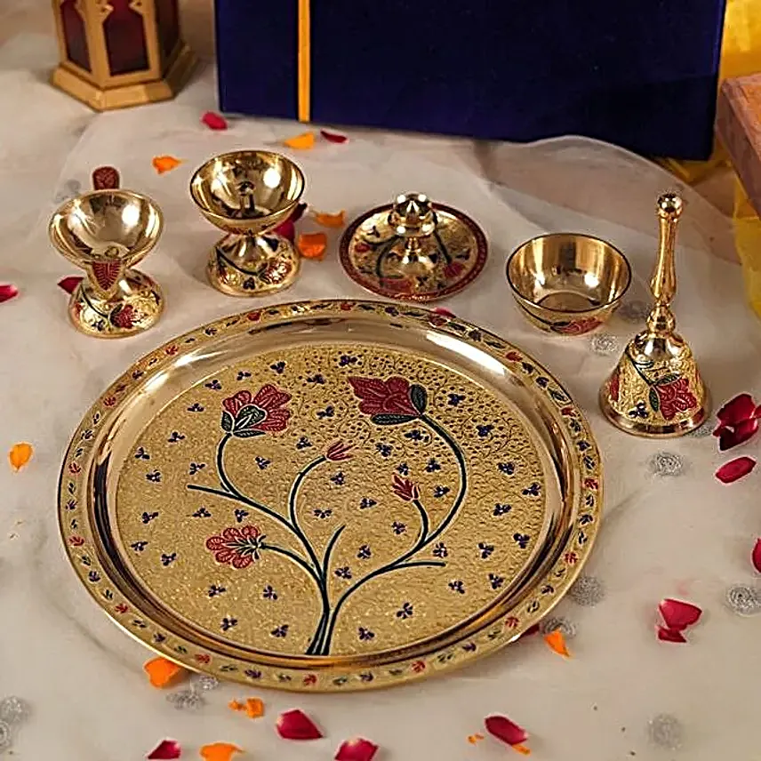 Opulent Design Diwali Pooja Thali Gift Set
