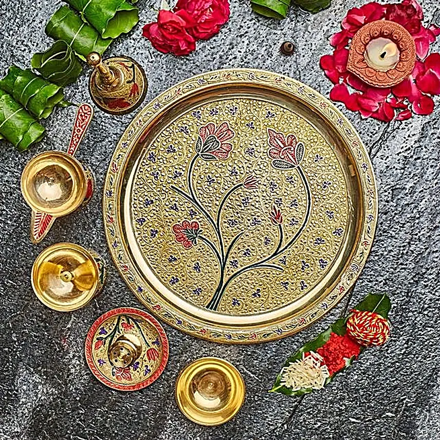 Opulent Design Diwali Pooja Thali Gift Set