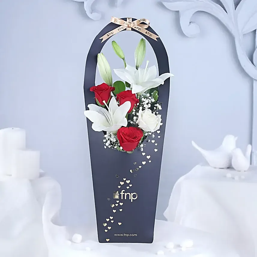 Opulent Elegance Bouquet N Truffle Cake Combo