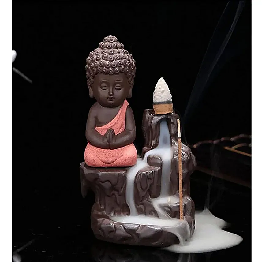 Orange Buddha Back Flow Smoke Fountain