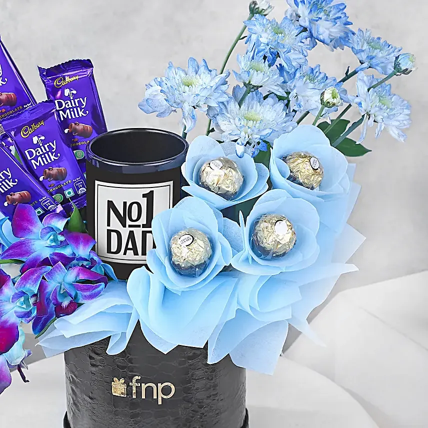 Orchid and Chocolate Delight For Dad
