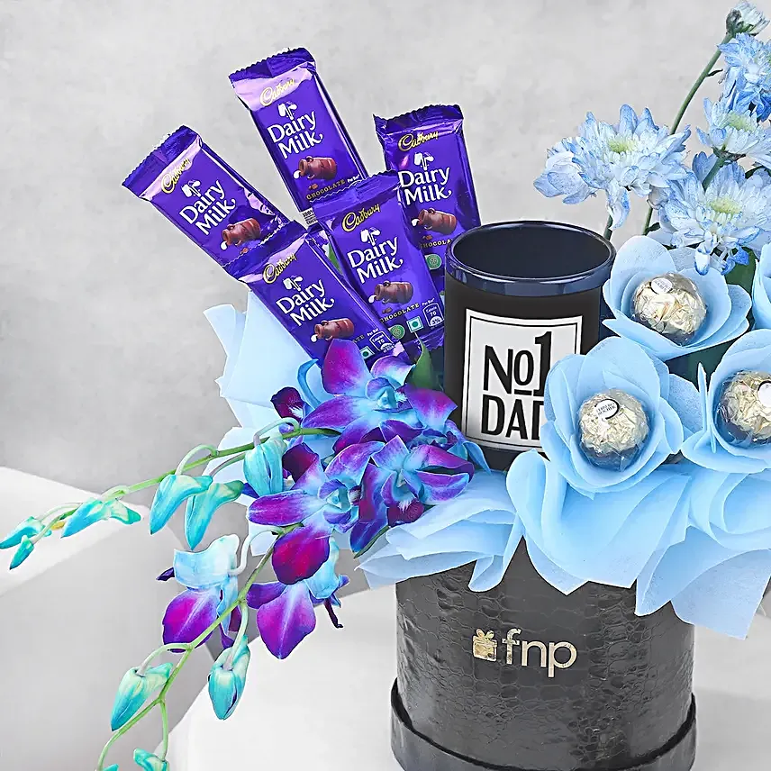 Orchid and Chocolate Delight For Dad