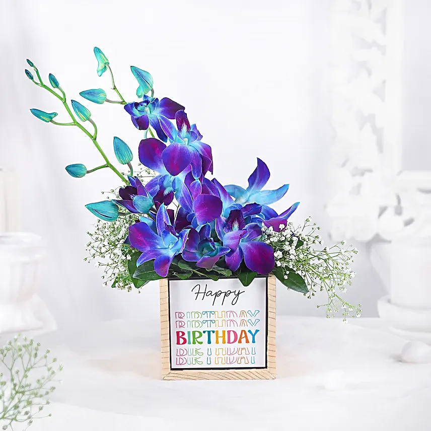 Orchid Birthday Wishes In Table Organiser
