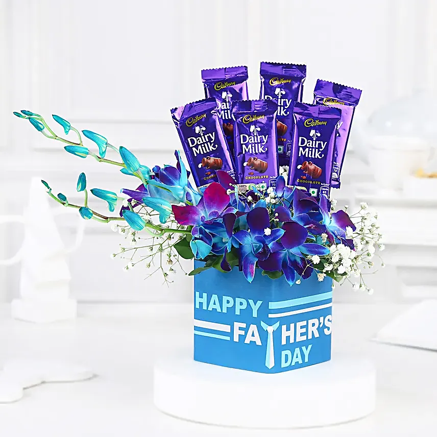 Orchid Chocolate Celebration For Dad