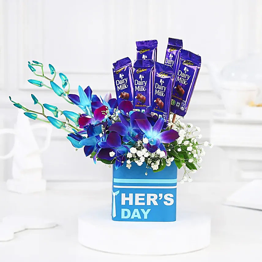 Orchid Chocolate Celebration For Dad