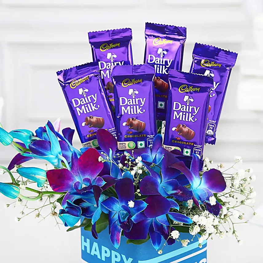 Orchid Chocolate Celebration For Dad