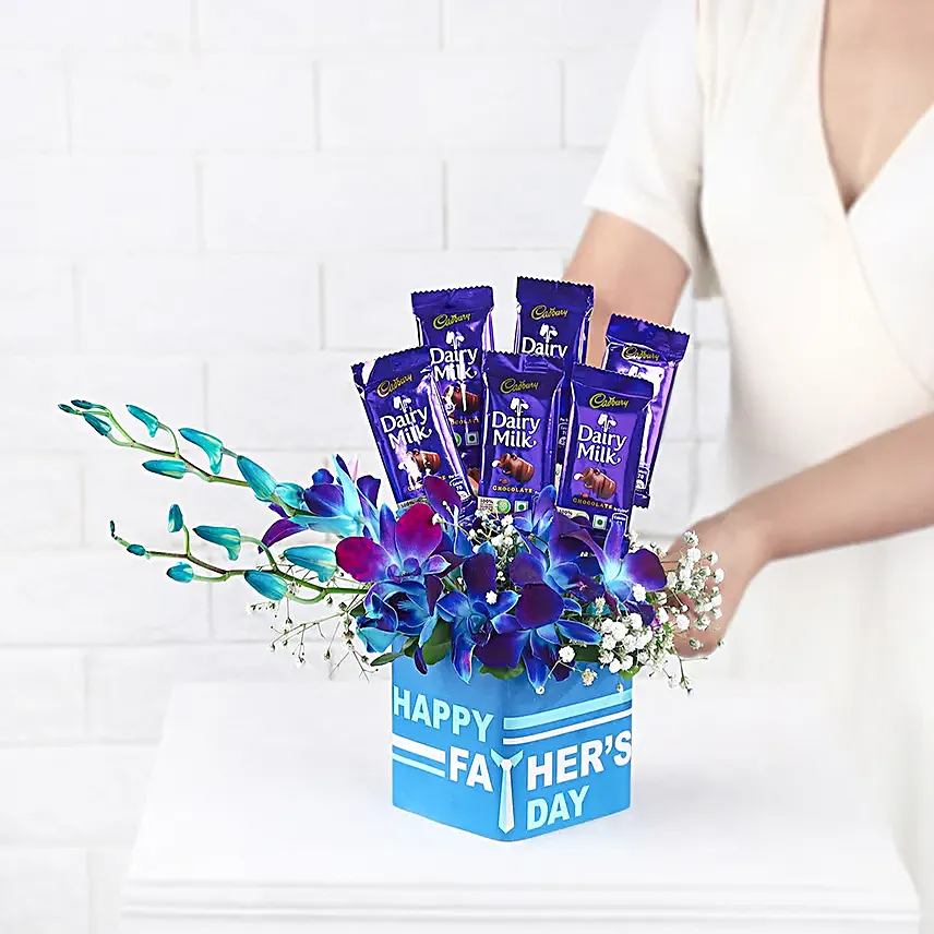 Orchid Chocolate Celebration For Dad