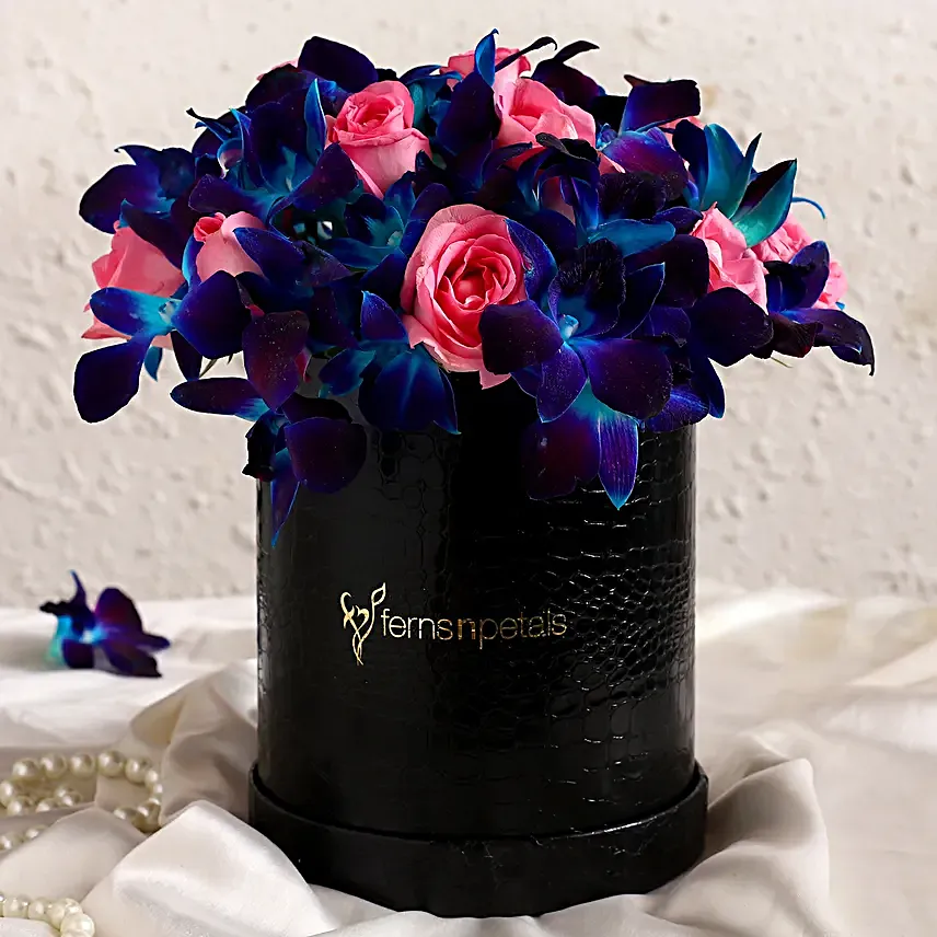 Orchids & Pink Roses In FNP Signature Box
