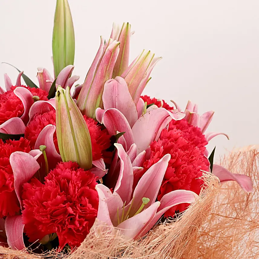 Mixed Lilies and Carnations Bouquet Online