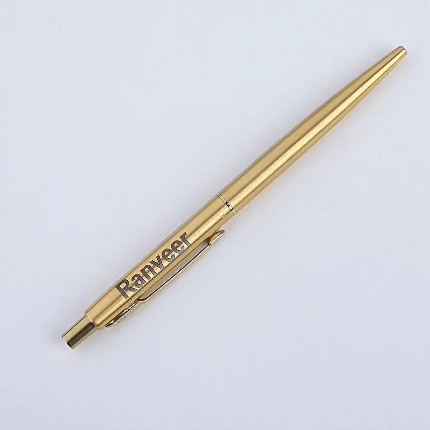 Parker Classic Stainless Steel Personalised Gold Ball Pen