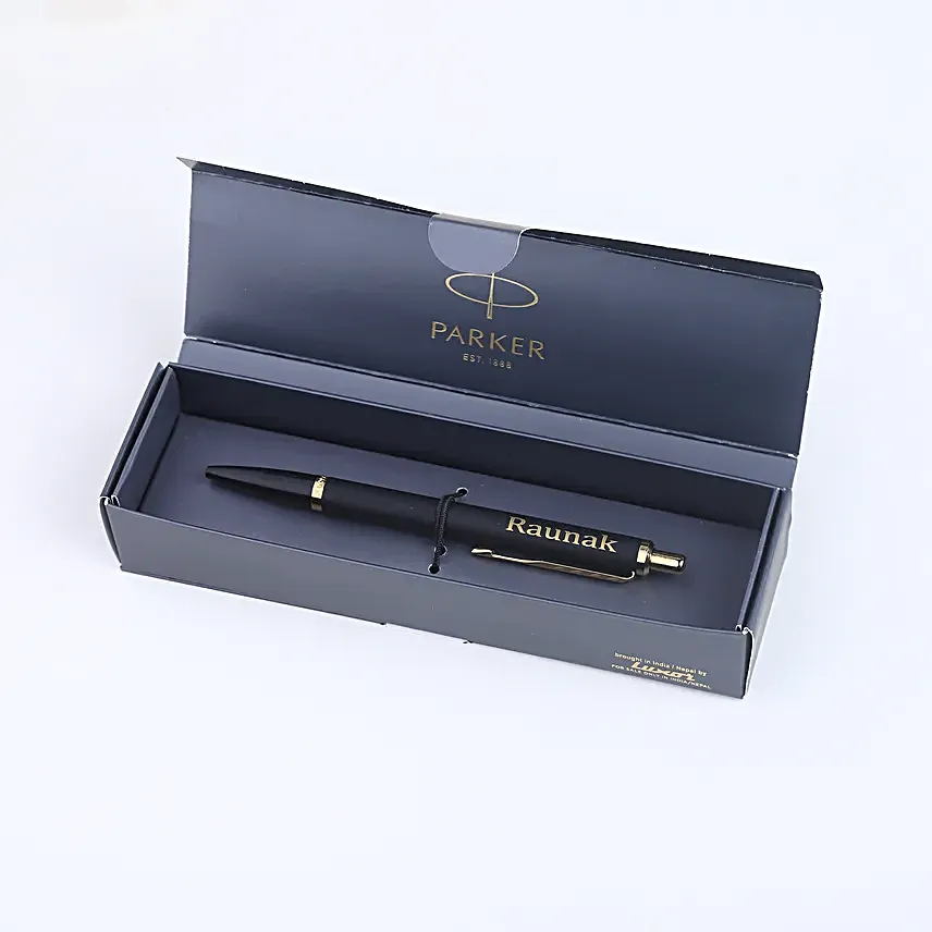 Parker Latitude Matte Black Personalised Ball Pen