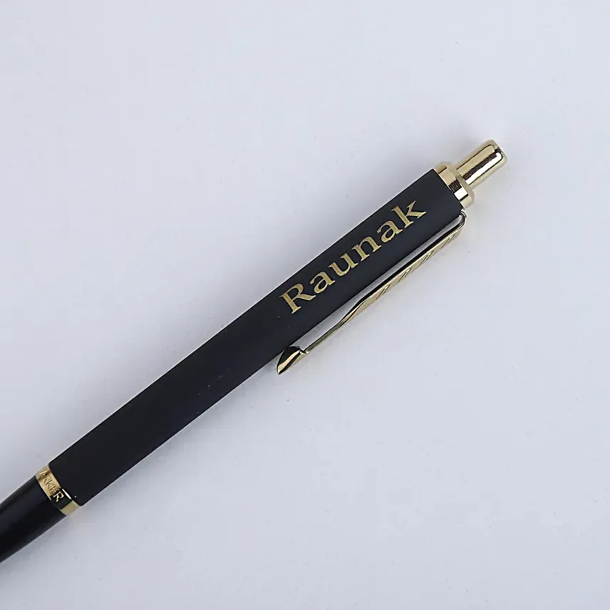 Parker Latitude Matte Black Personalised Ball Pen