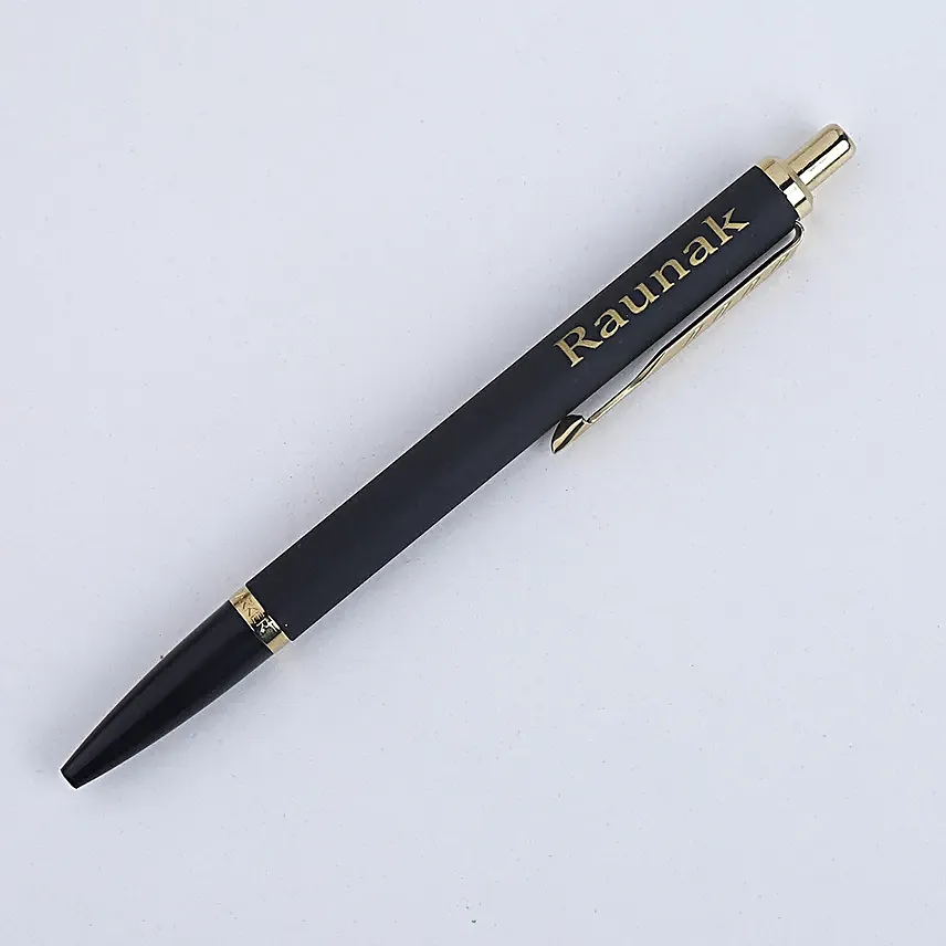 Parker Latitude Matte Black Personalised Ball Pen