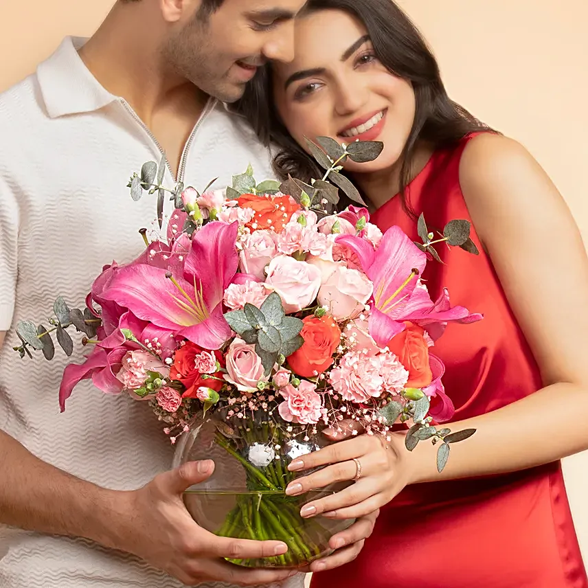 Passionate Medley of Roses and Lilies