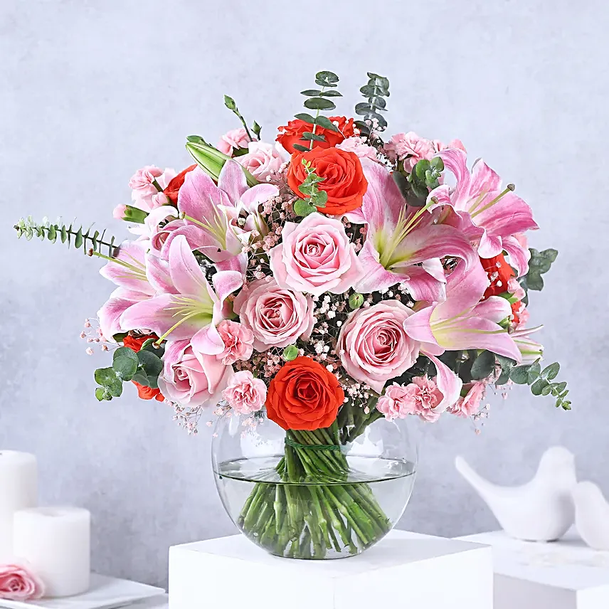 Passionate Medley of Roses and Lilies