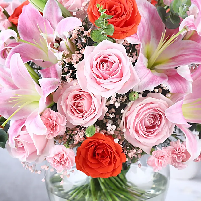Passionate Medley of Roses and Lilies