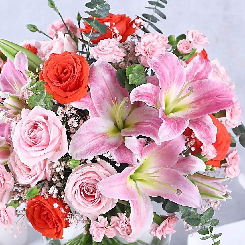 Passionate Medley of Roses and Lilies