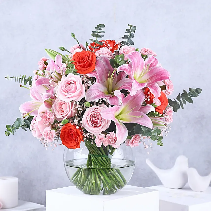 Passionate Medley of Roses and Lilies