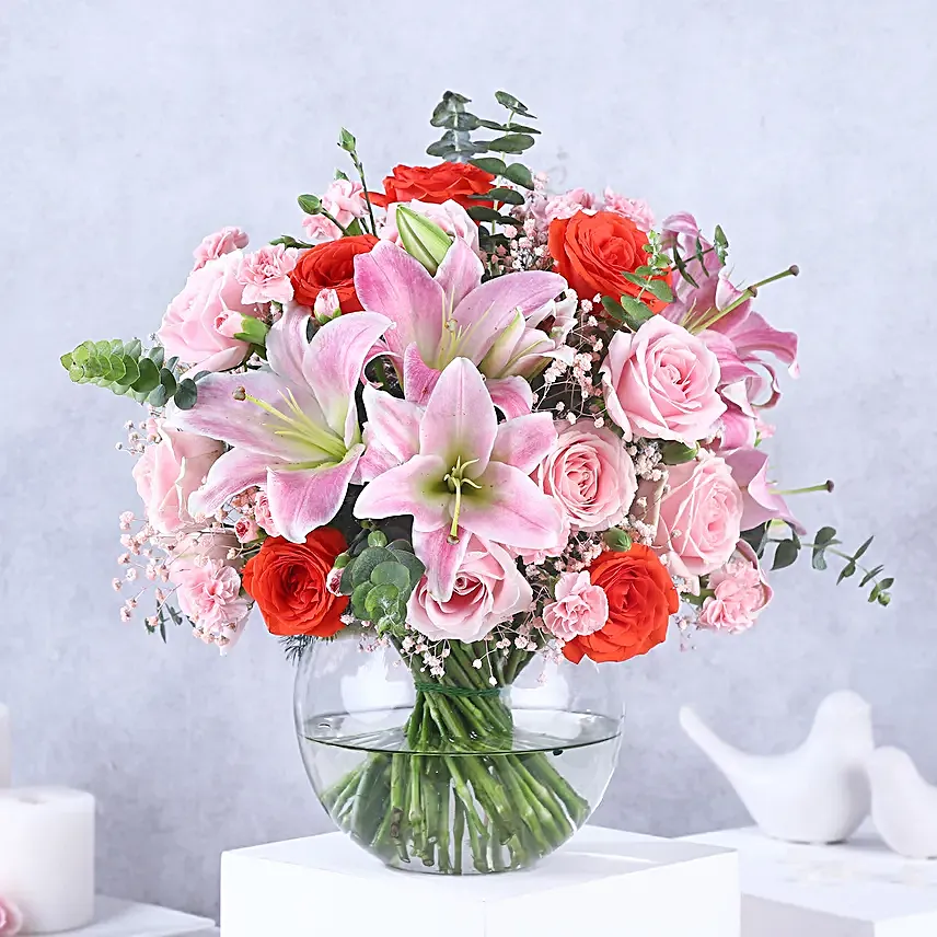 Passionate Medley of Roses and Lilies
