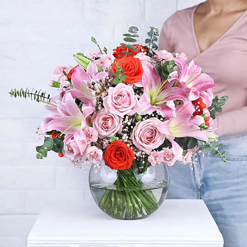 Passionate Medley of Roses and Lilies