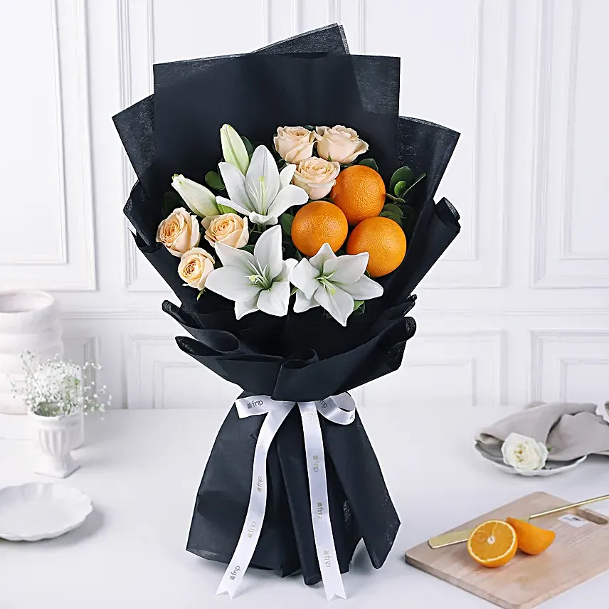 Peach Rose and Fruit Symphony