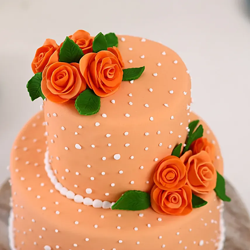 OnlinePeach Roses Truffle 2 Tier Cake