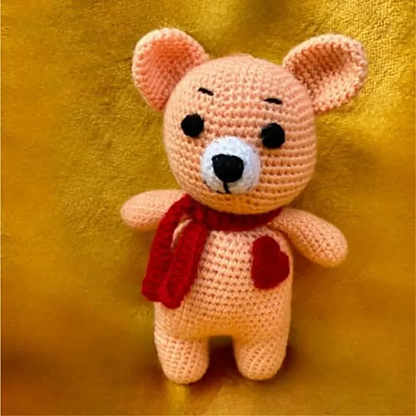Peachy Love Crochet Teddy