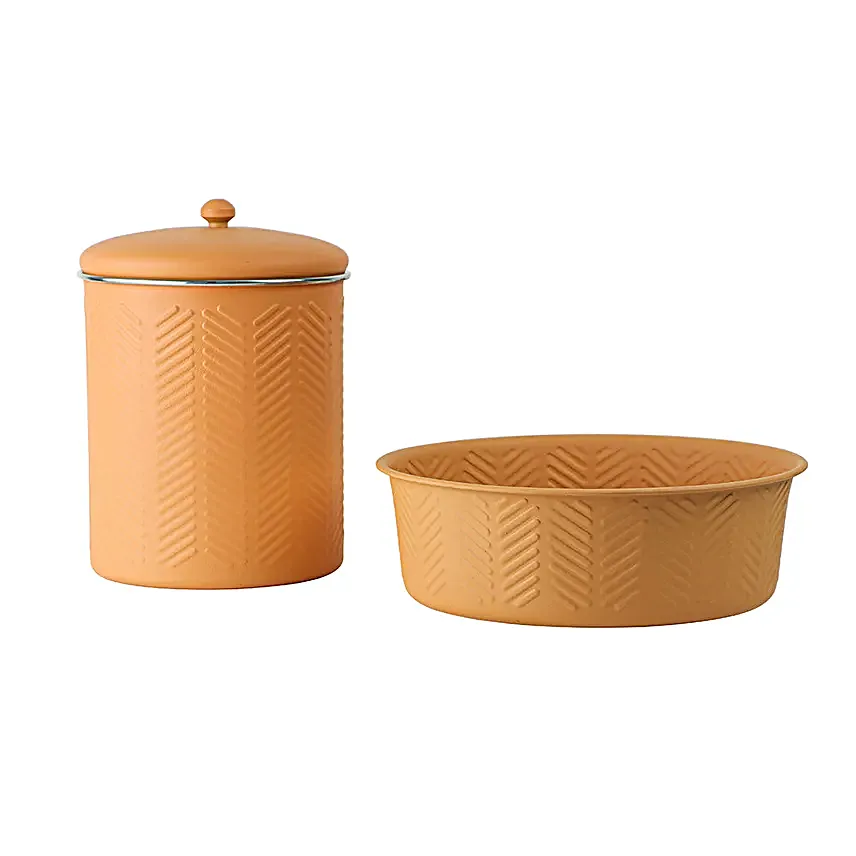 Peachy Pets Treat Jar N Bowl Set P