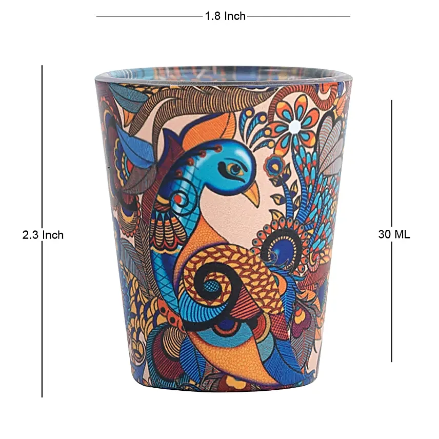 Peacock Shot Glass Set