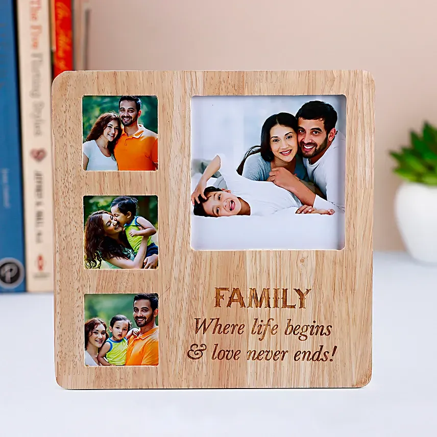 One Personalised Wooden frame with engrave message online