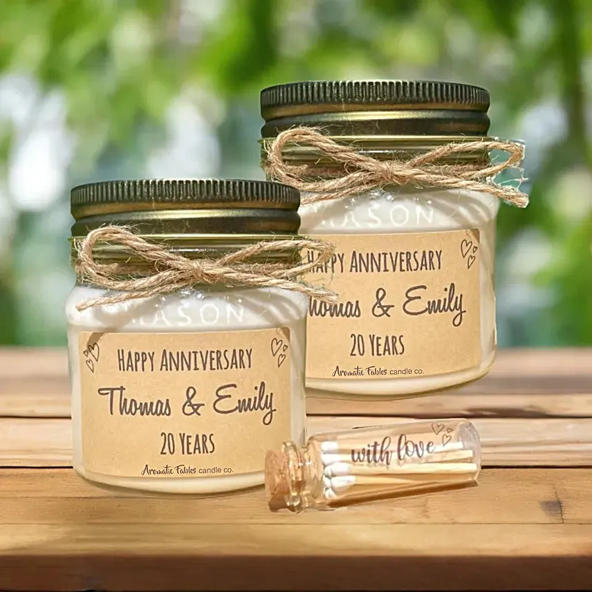 Personalised Anniversary Candle set