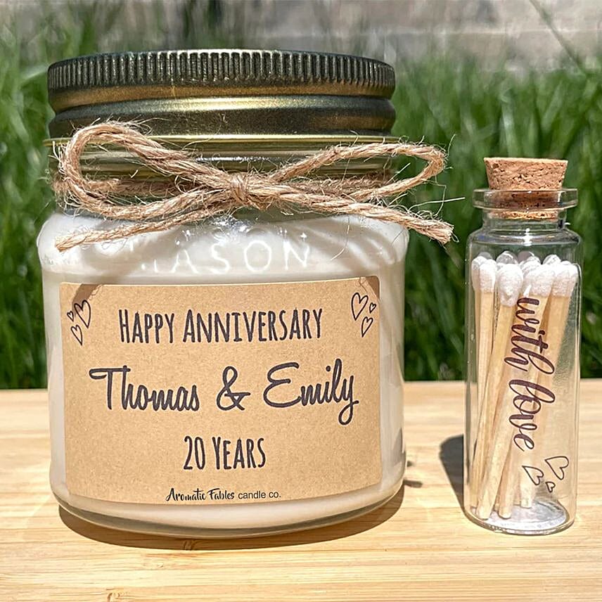 Personalised Anniversary Candle set