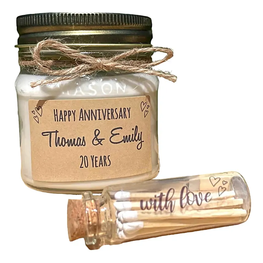 Personalised Anniversary Candle set