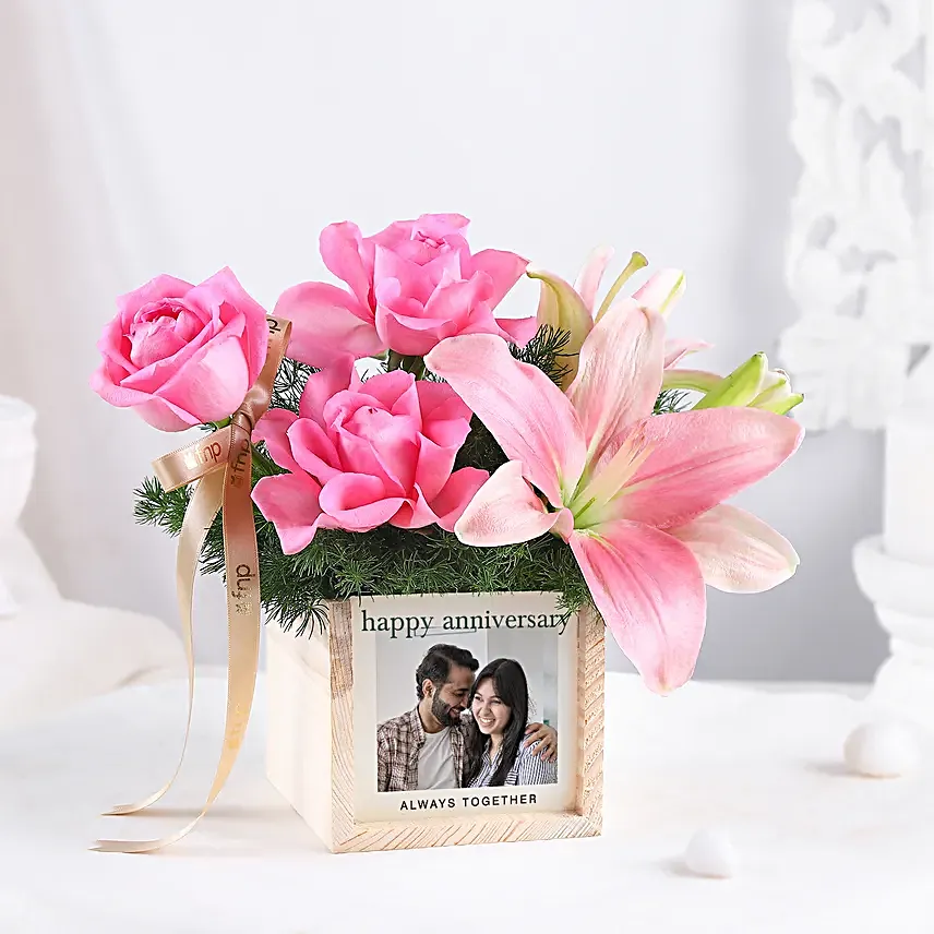 Personalised Anniversary Roses In Table Organiser
