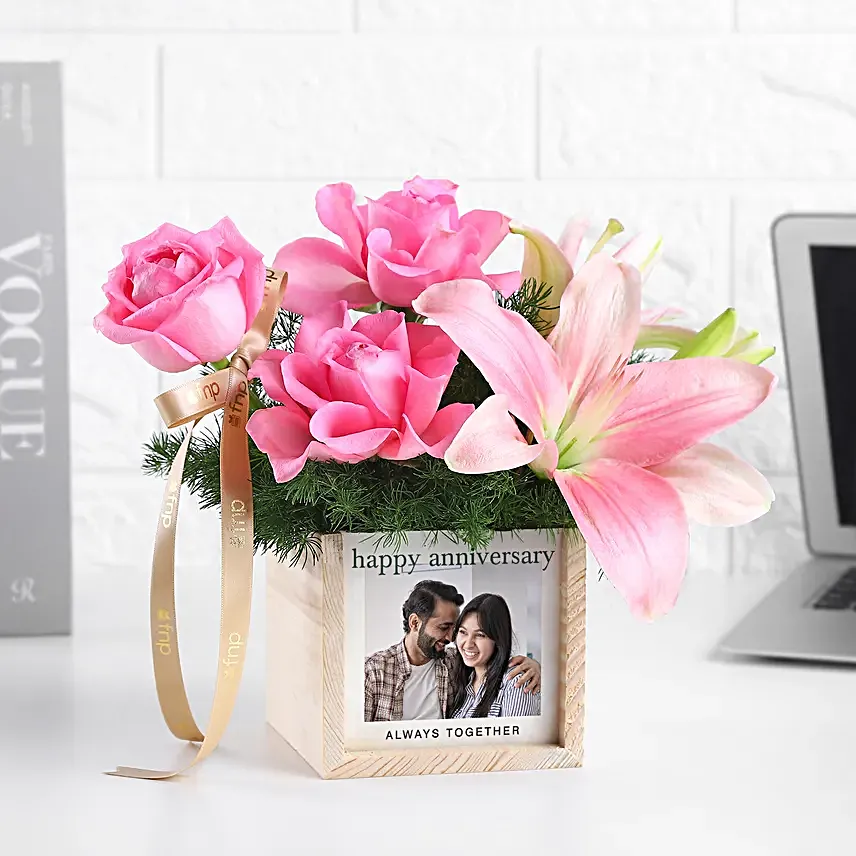 Personalised Anniversary Roses In Table Organiser
