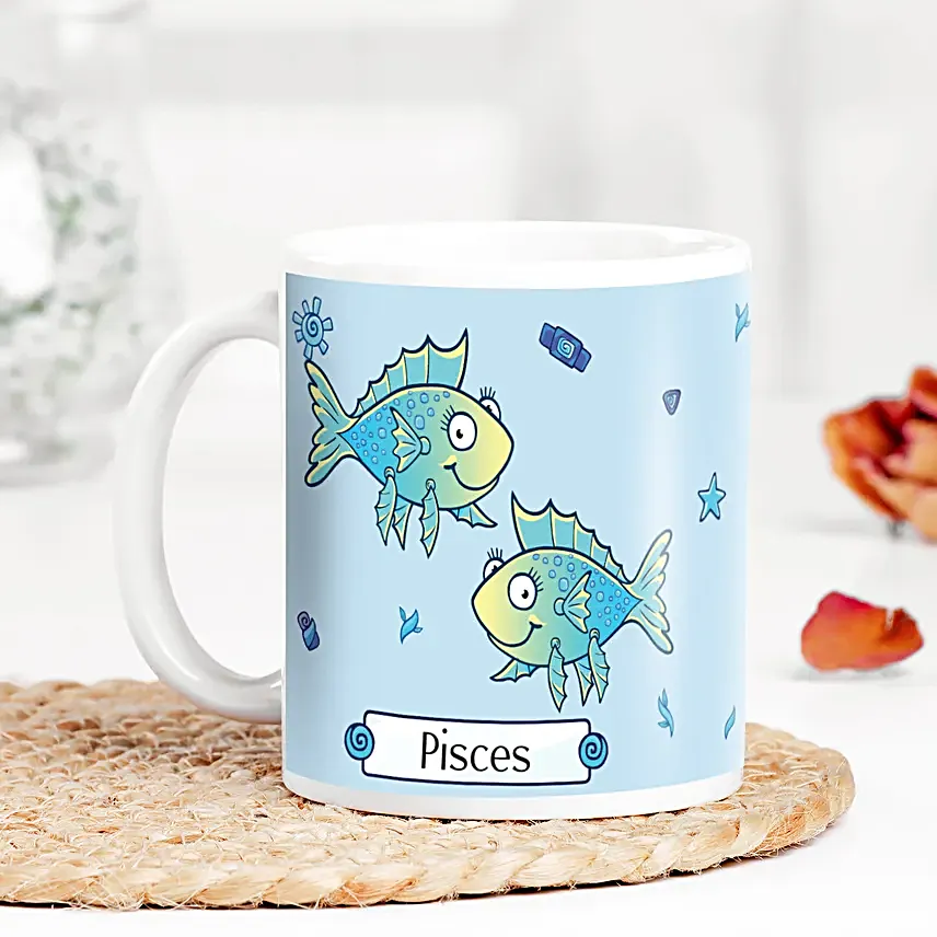 Personalised Artistic Pisces Photo Mug