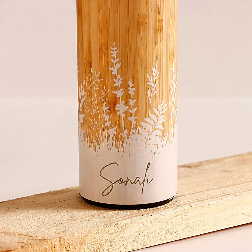Personalised Bamboo Flask With Tea Strainer