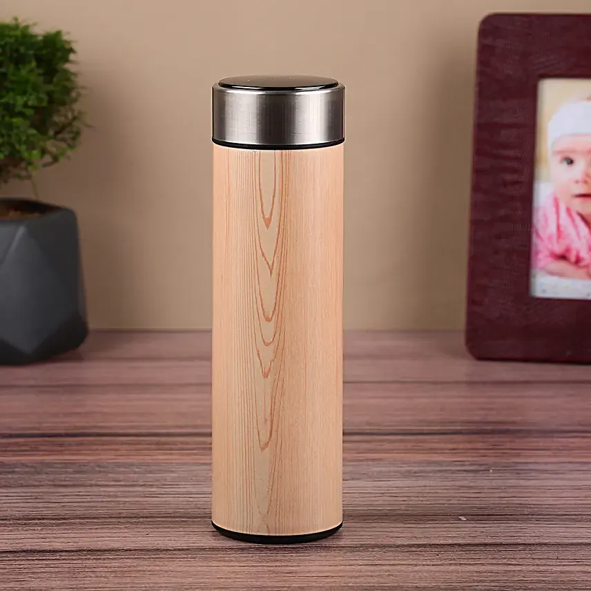 Personalised Bamboo LED Flask