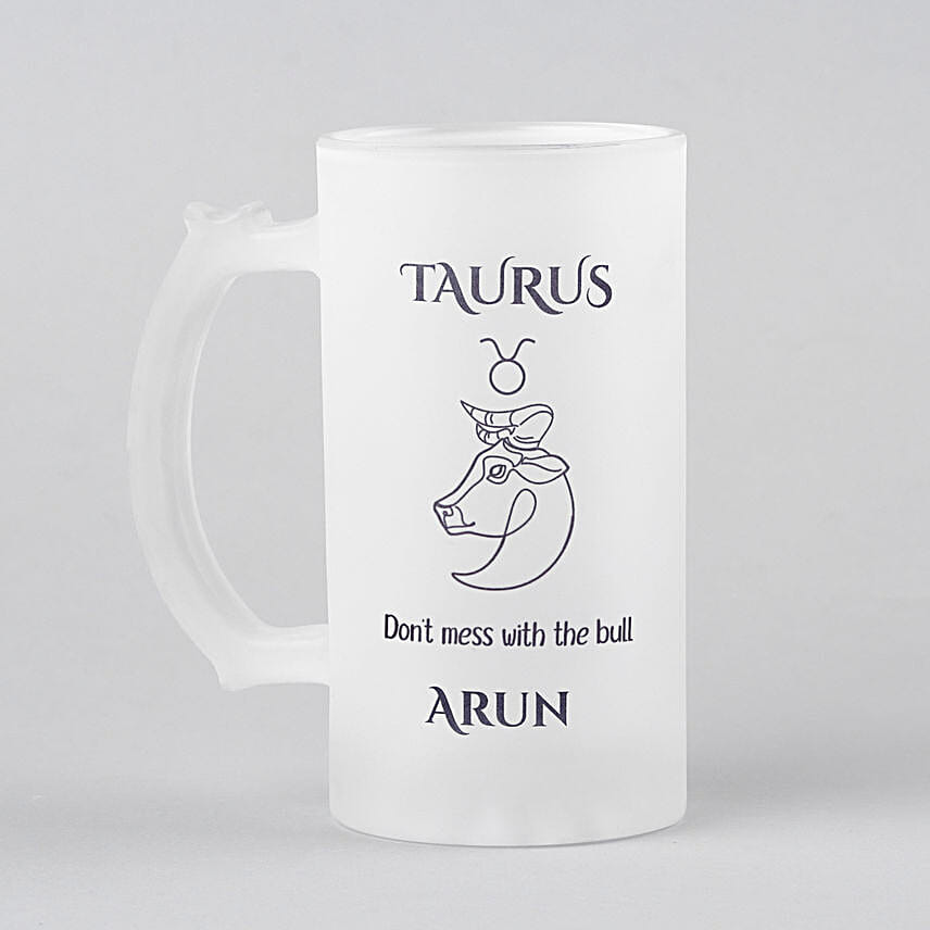 Personalised Beer Mug For Taurus Friend