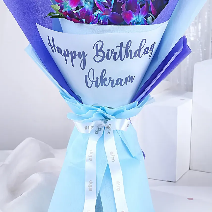Personalised Birthday Bouquet N Chocolate Cake