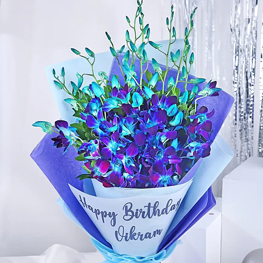 Personalised Birthday Bouquet N Chocolate Cake