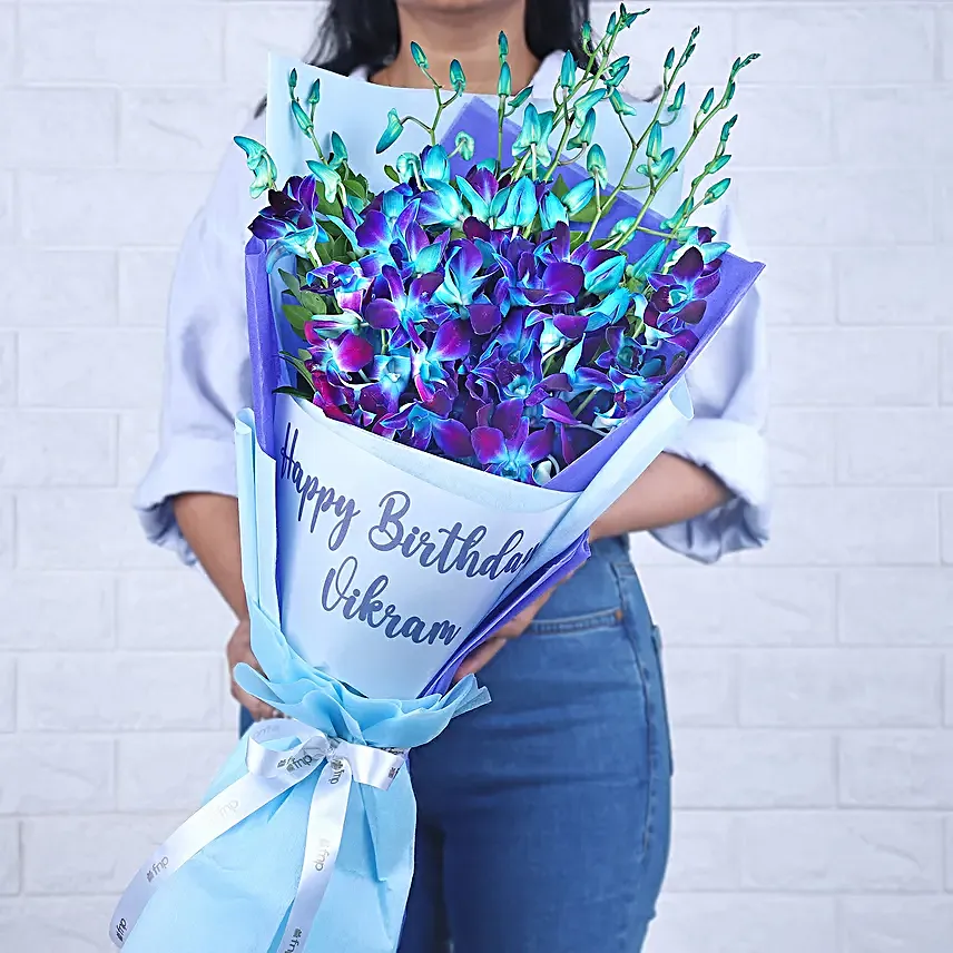 Personalised Birthday Bouquet N Chocolate Cake