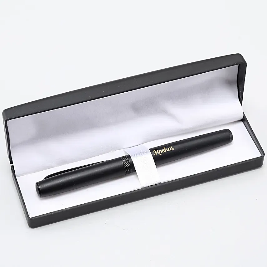 Personalised Black Body Roller Pen