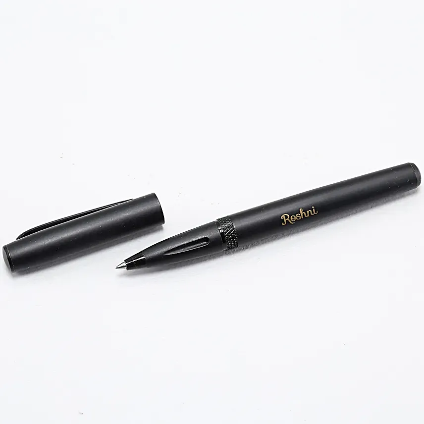 Personalised Black Body Roller Pen